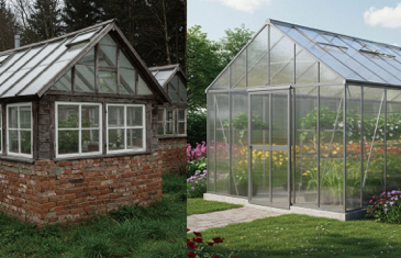 Greenhouse use brick or polycarbonate
